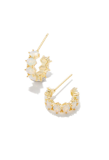 KENDRA SCOTT DESIGN Cailin Gold Huggie Earrings in Champagne Opal Crystal