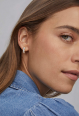 KENDRA SCOTT DESIGN Cailin Gold Huggie Earrings in Champagne Opal Crystal