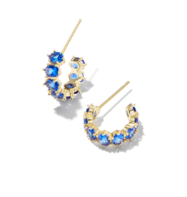 KENDRA SCOTT DESIGN Cailin Gold Huggie Earrings in Blue Crystal