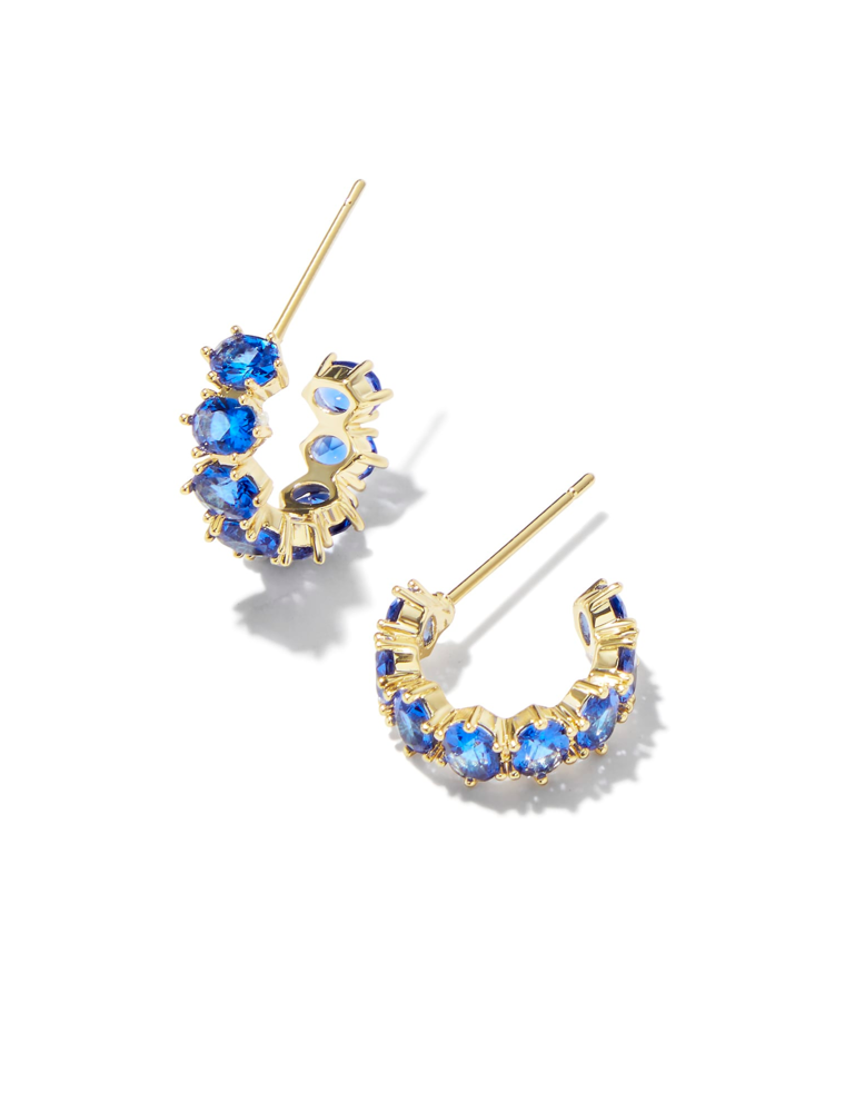 KENDRA SCOTT DESIGN Cailin Gold Huggie Earrings in Blue Crystal