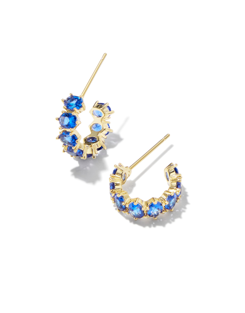 KENDRA SCOTT DESIGN Cailin Gold Huggie Earrings in Blue Crystal