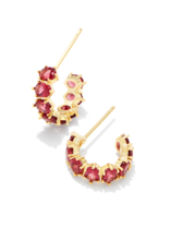 KENDRA SCOTT DESIGN Cailin Gold Huggie Earrings in Red Crystal