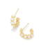 KENDRA SCOTT DESIGN Cailin Gold Huggie Earrings in Ivory Mother-of-Pearl