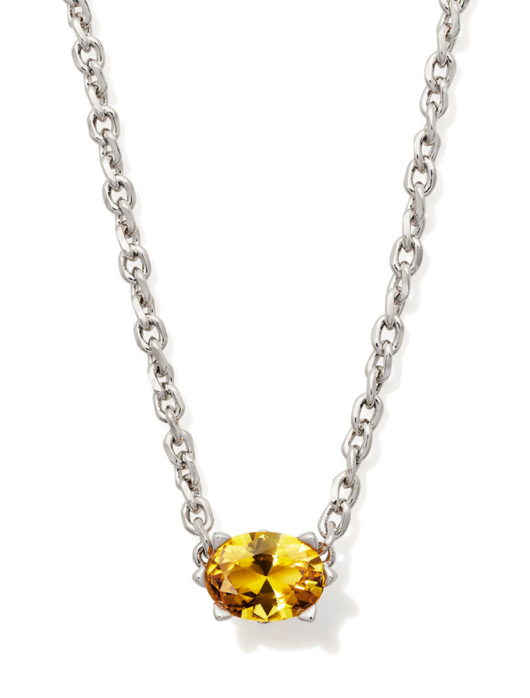 KENDRA SCOTT DESIGN Cailin Silver Pendant Necklace in Golden Yellow Crystal