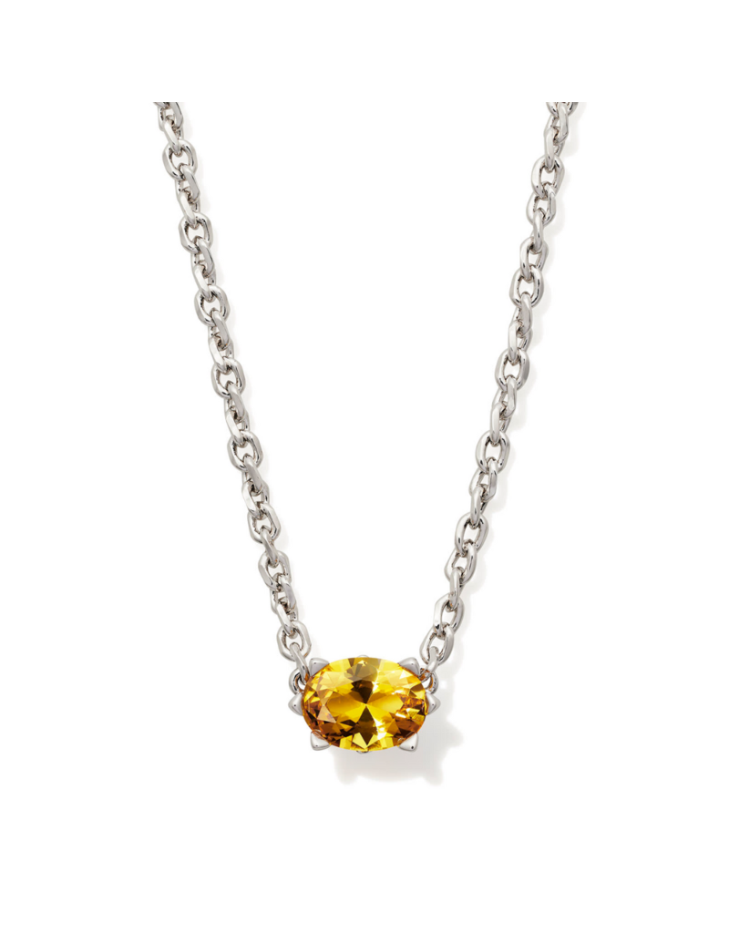 KENDRA SCOTT DESIGN Cailin Silver Pendant Necklace in Golden Yellow Crystal