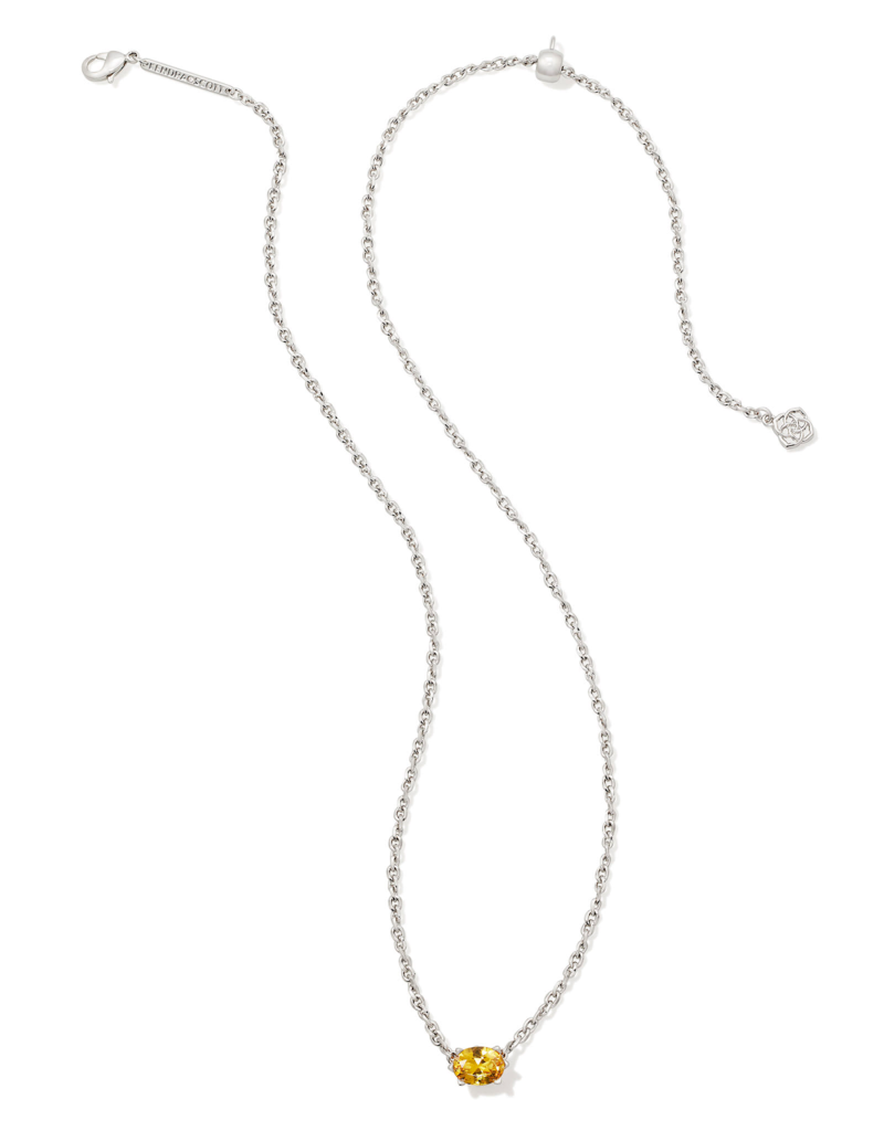 KENDRA SCOTT DESIGN Cailin Silver Pendant Necklace in Golden Yellow Crystal