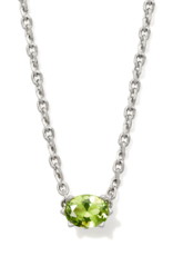 KENDRA SCOTT DESIGN Cailin Silver Pendant Necklace in Green Peridot Crystal