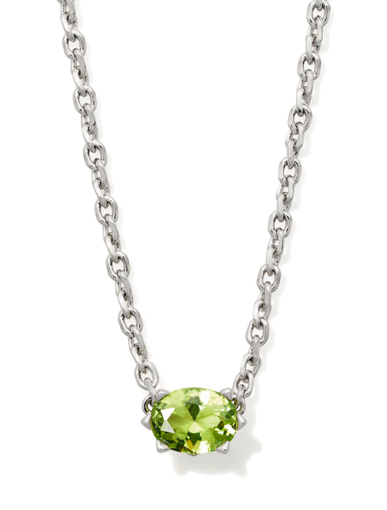 KENDRA SCOTT DESIGN Cailin Silver Pendant Necklace in Green Peridot Crystal
