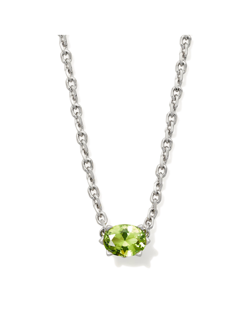 KENDRA SCOTT DESIGN Cailin Silver Pendant Necklace in Green Peridot Crystal