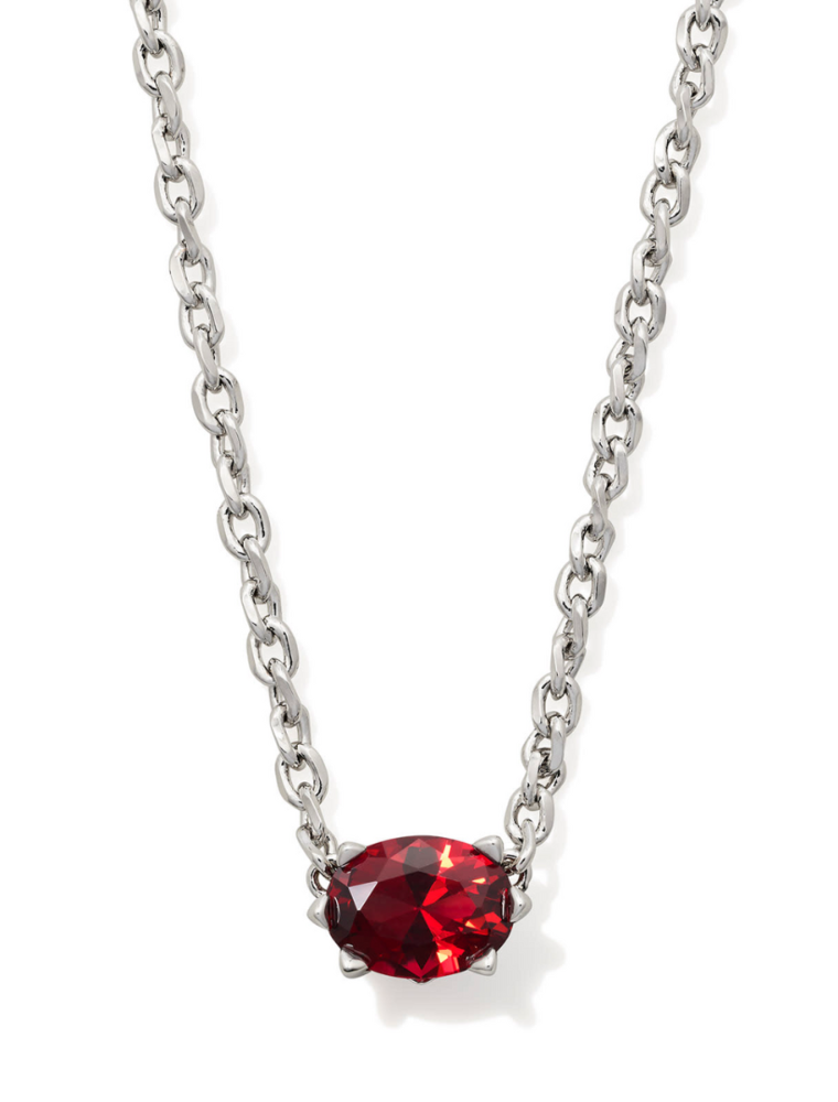 KENDRA SCOTT DESIGN Cailin Silver Pendant Necklace in Red Crystal