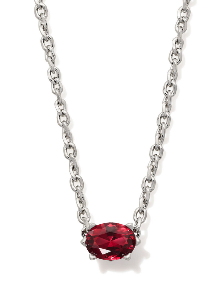 KENDRA SCOTT DESIGN Cailin Silver Pendant Necklace in Burgundy Crystal