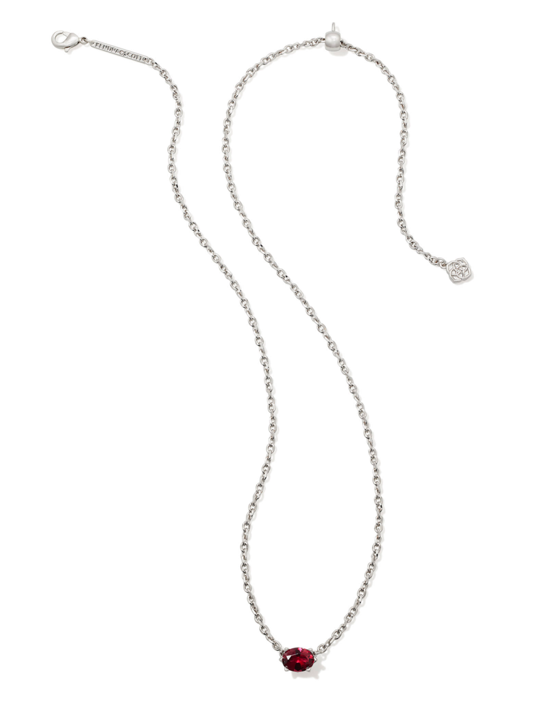 KENDRA SCOTT DESIGN Cailin Silver Pendant Necklace in Burgundy Crystal
