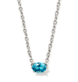 KENDRA SCOTT DESIGN Cailin Silver Pendant Necklace in Aqua Crystal