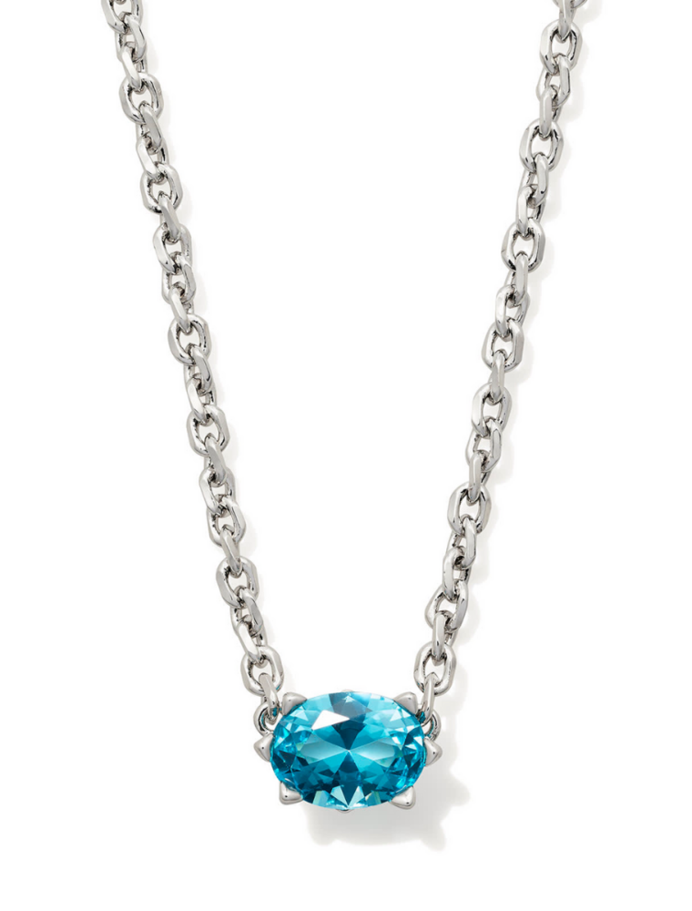 KENDRA SCOTT DESIGN Cailin Silver Pendant Necklace in Aqua Crystal