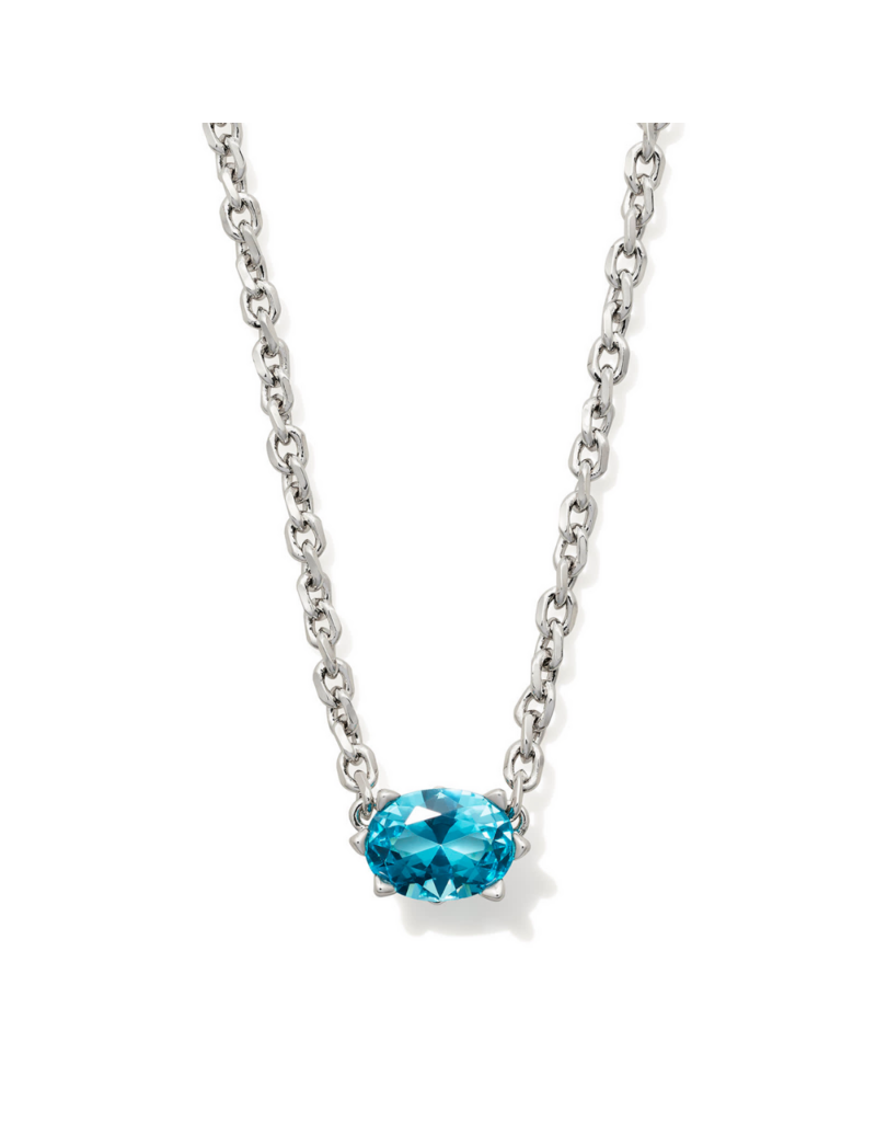 KENDRA SCOTT DESIGN Cailin Silver Pendant Necklace in Aqua Crystal
