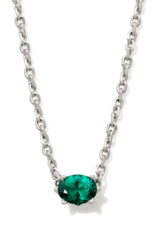 KENDRA SCOTT DESIGN Cailin Silver Pendant Necklace in Green Crystal