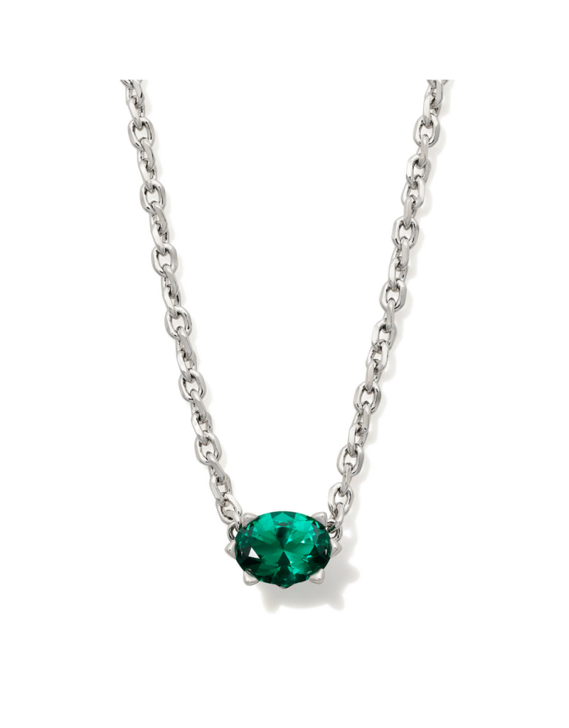 KENDRA SCOTT DESIGN Cailin Silver Pendant Necklace in Green Crystal