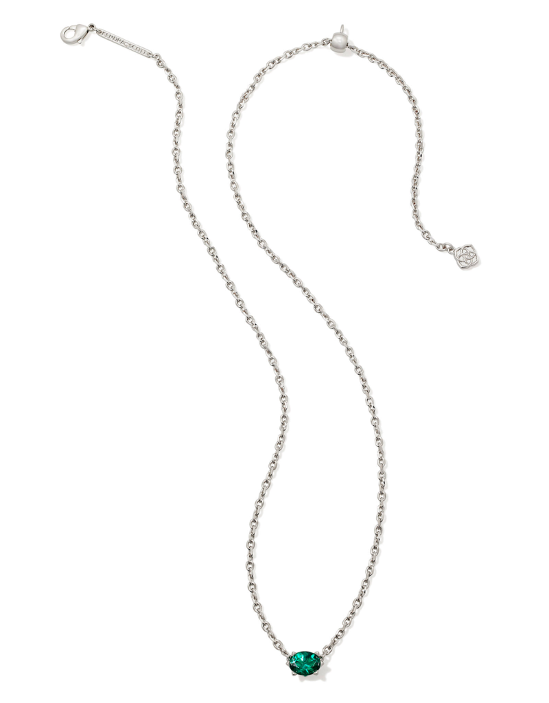 KENDRA SCOTT DESIGN Cailin Silver Pendant Necklace in Green Crystal