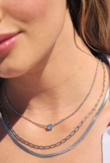 KENDRA SCOTT DESIGN Cailin Silver Pendant Necklace in Aqua Crystal