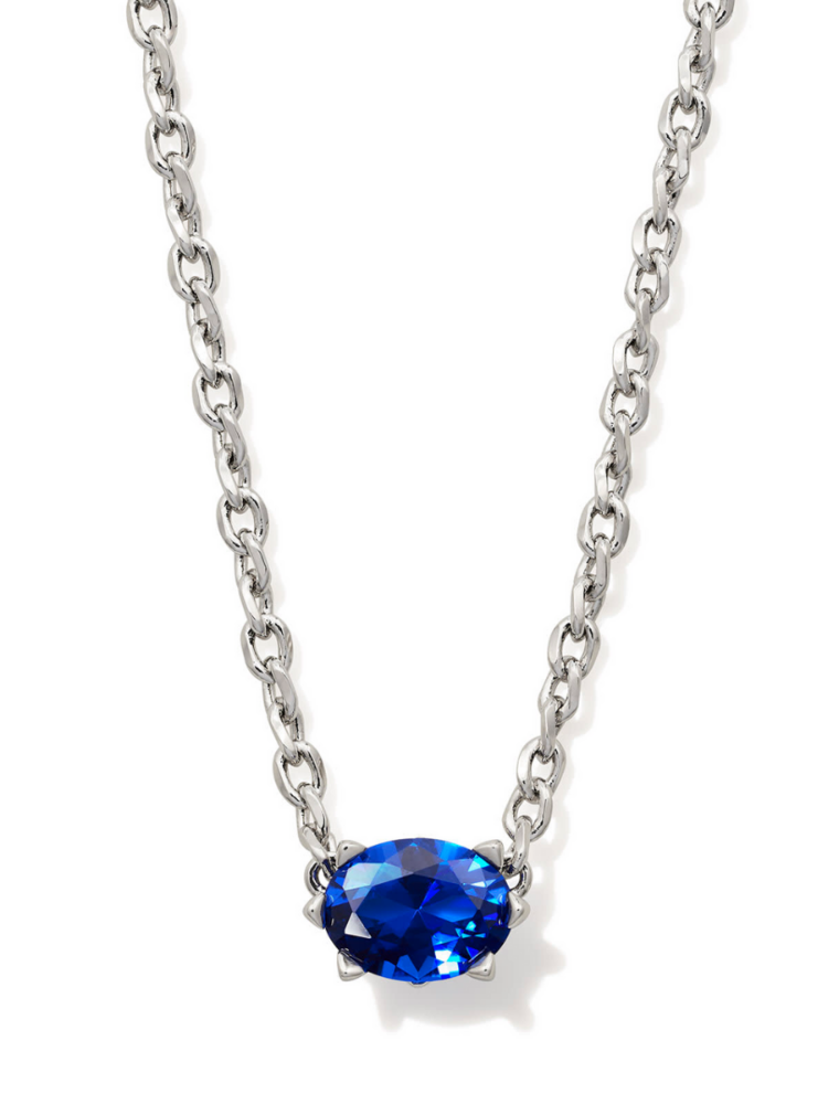 KENDRA SCOTT DESIGN Cailin Silver Pendant Necklace in Blue Crystal