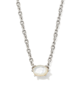 KENDRA SCOTT DESIGN Cailin Silver Pendant Necklace in Ivory Mother-of-Pearl