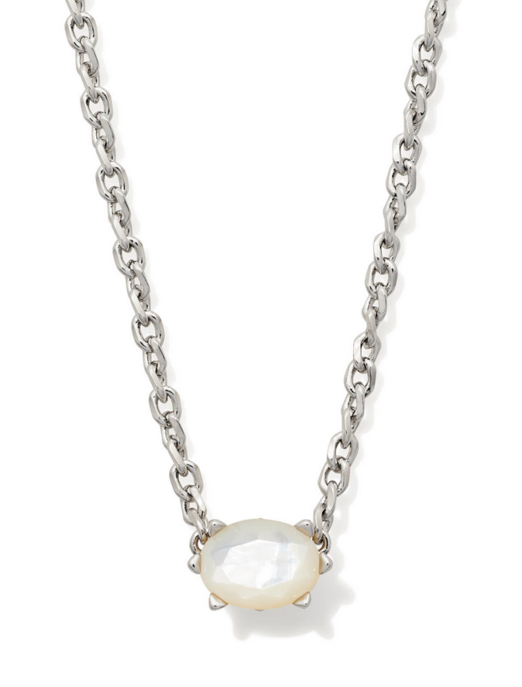 KENDRA SCOTT DESIGN Cailin Silver Pendant Necklace in Ivory Mother-of-Pearl