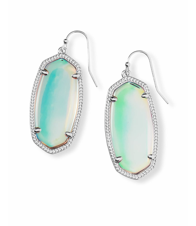 Elle Silver Drop Earrings in Dichroic Glass