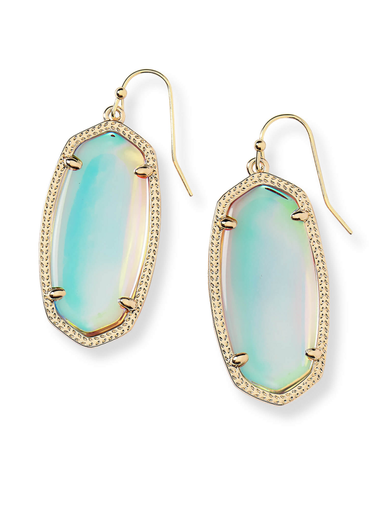 KENDRA SCOTT DESIGN Elle Gold Drop Earrings in Dichroic Glass