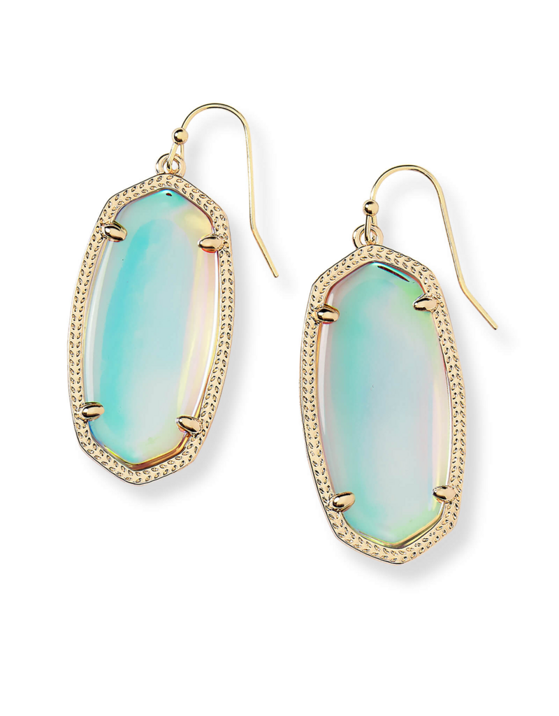 KENDRA SCOTT DESIGN Elle Gold Drop Earrings in Dichroic Glass