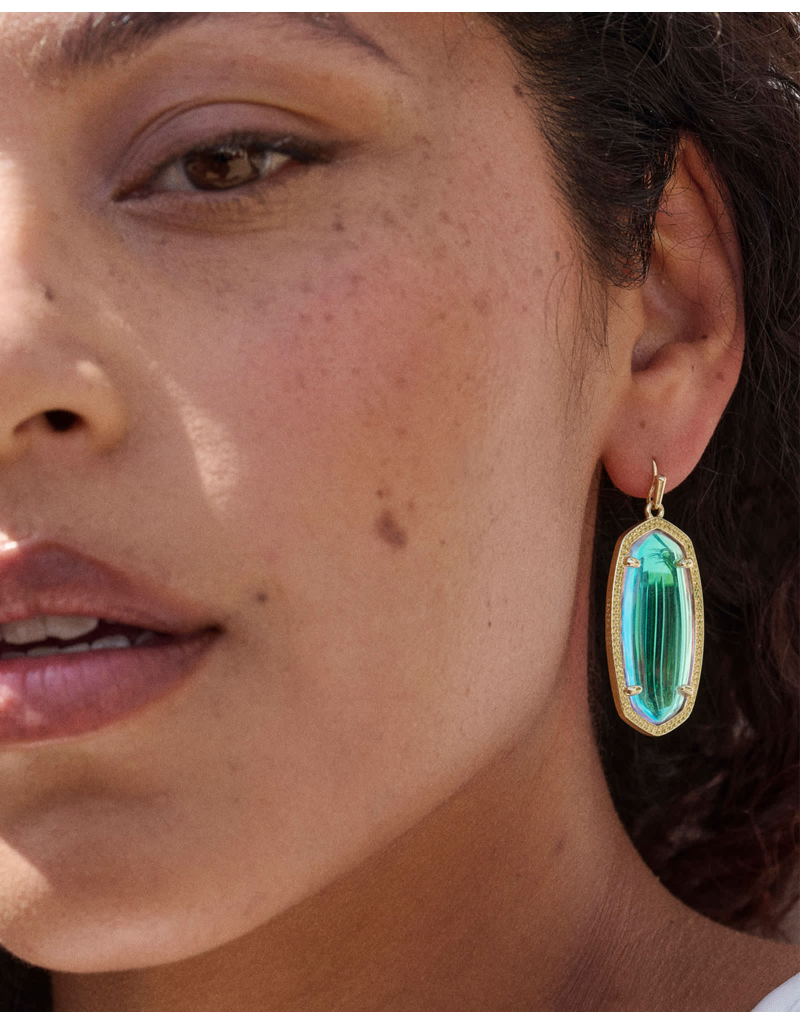 KENDRA SCOTT DESIGN Elle Gold Drop Earrings in Dichroic Glass