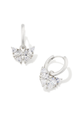 KENDRA SCOTT DESIGN Blair Silver Butterly Huggie Earrings in White Crystal