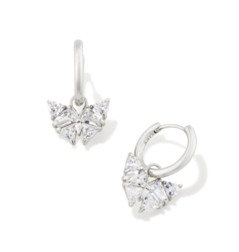 KENDRA SCOTT DESIGN Blair Silver Butterly Huggie Earrings in White Crystal