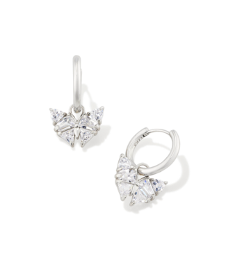 KENDRA SCOTT DESIGN Blair Silver Butterly Huggie Earrings in White Crystal