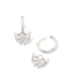 Blair Silver Butterly Huggie Earrings in White Crystal