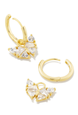 KENDRA SCOTT DESIGN Blair Gold Butterfly Huggie Earrings in White Crystal