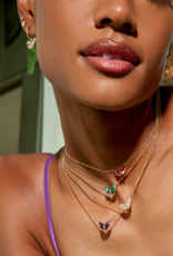 KENDRA SCOTT DESIGN Blair Gold Butterfly Huggie Earrings in White Crystal