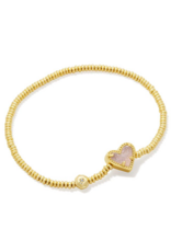 KENDRA SCOTT DESIGN Ari Heart Gold Stretch Bracelet in Iridescent Drusy