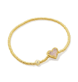 KENDRA SCOTT DESIGN Ari Heart Gold Stretch Bracelet in Iridescent Drusy