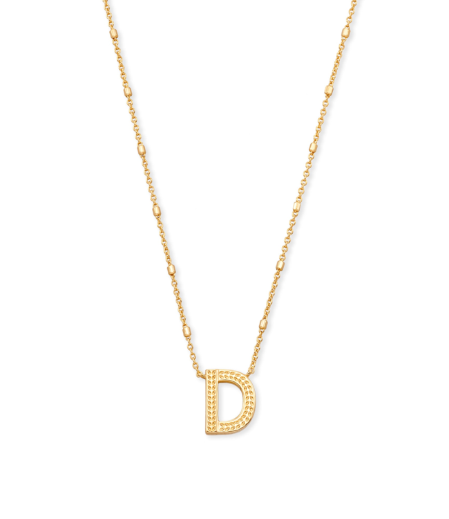 Letter D Pendant Necklace in Gold