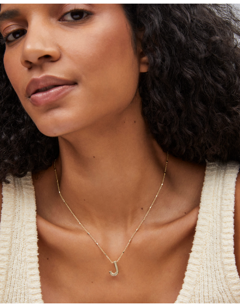 KENDRA SCOTT DESIGN Letter J Pendant Necklace in Gold