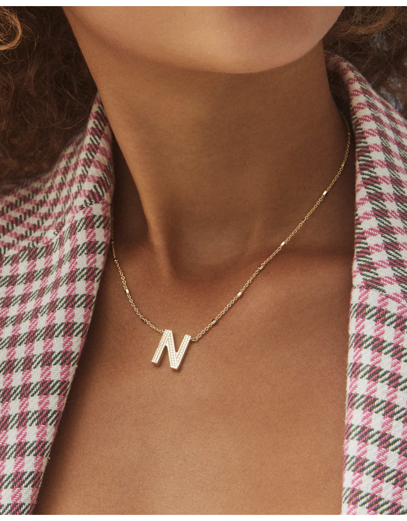 KENDRA SCOTT DESIGN Letter N Pendant Necklace in Gold