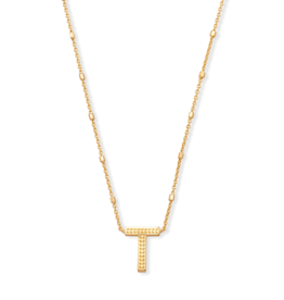 KENDRA SCOTT DESIGN Letter T Pendant Necklace in Gold