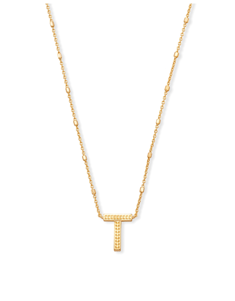 KENDRA SCOTT DESIGN Letter T Pendant Necklace in Gold