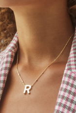 KENDRA SCOTT DESIGN Letter R Pendant Necklace in Gold