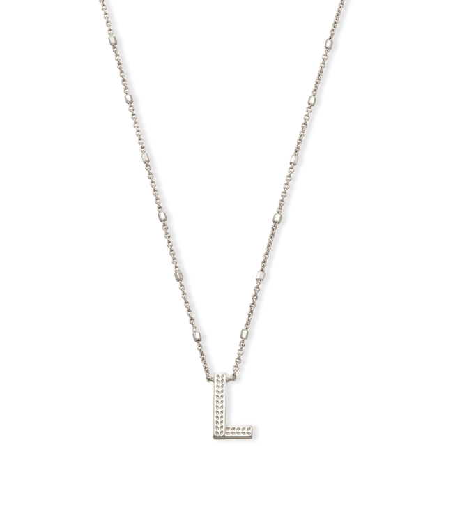 Letter L Pendant Necklace in Silver