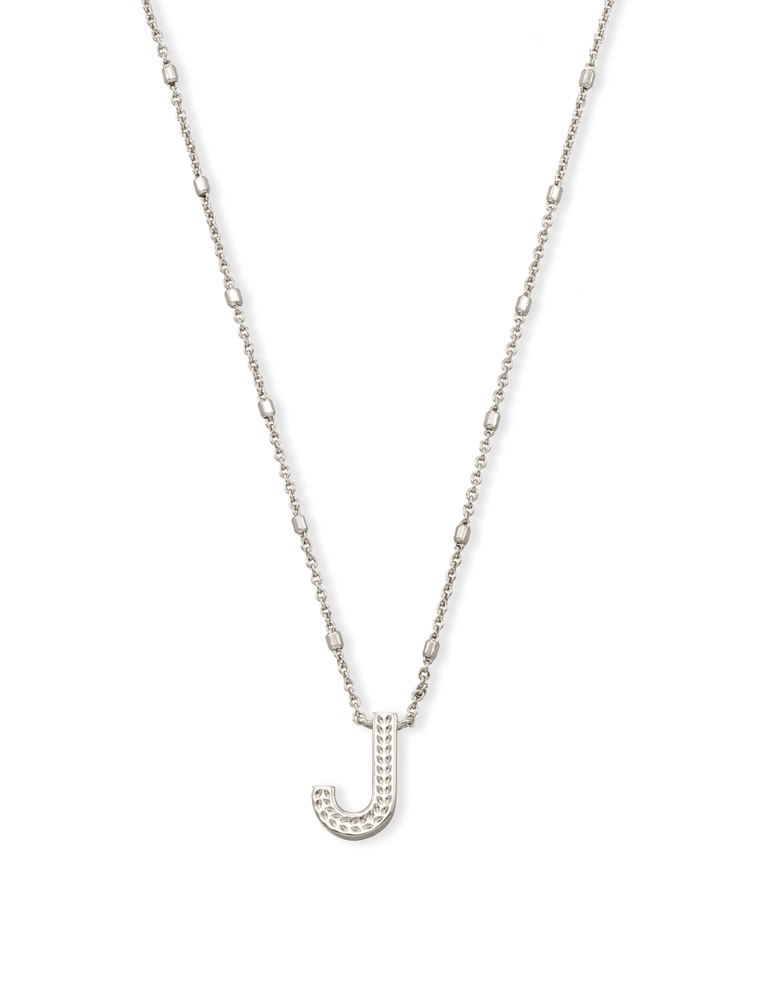 KENDRA SCOTT DESIGN Letter J Pendant Necklace in Silver