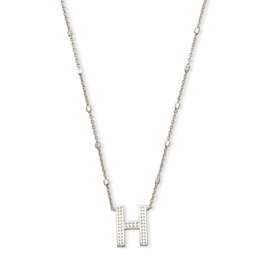 KENDRA SCOTT DESIGN Letter H Pendant Necklace in Silver