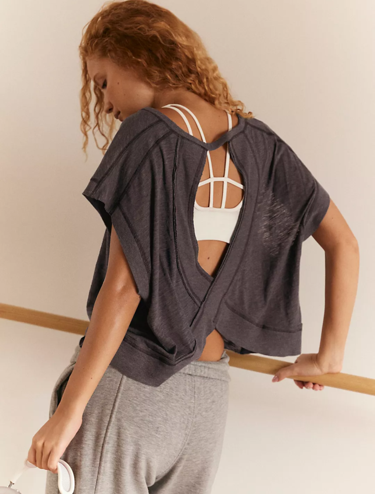 FREE PEOPLE MOVEMENT My Time Tee in Black