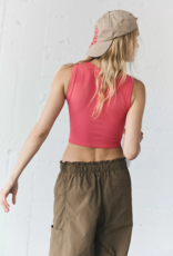 FREE PEOPLE MOVEMENT Free Throw Muscle Tank in Hibiscus
