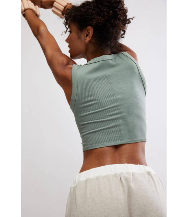 Free Throw Muscle Tank in Sage Stone